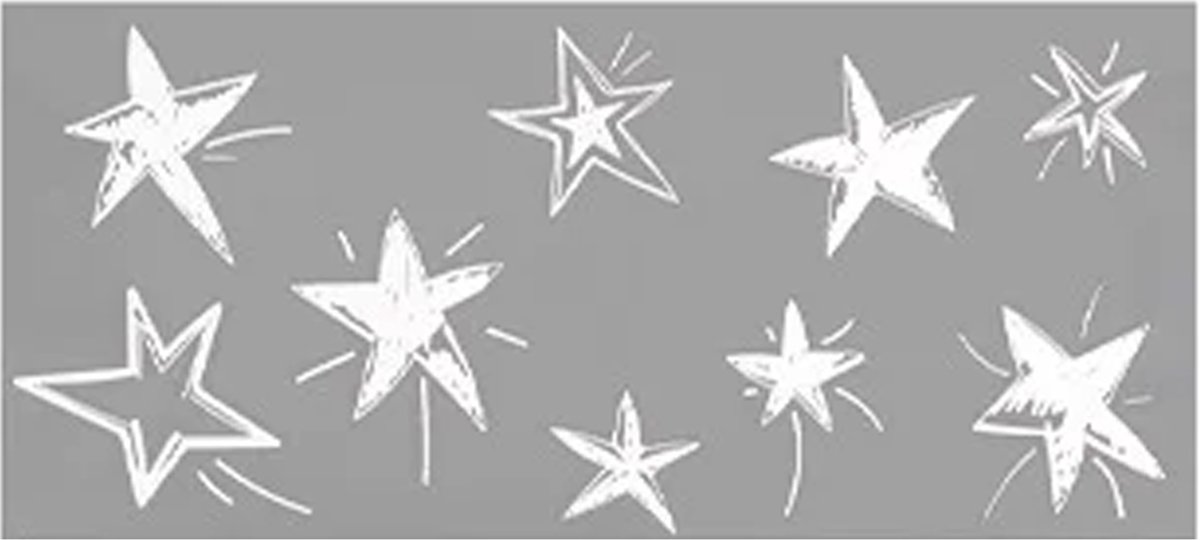 Annas Collection Kerst raamstickers Witte sterren - vel van 23 x 49 cm - raamdecoratie - raamversiering